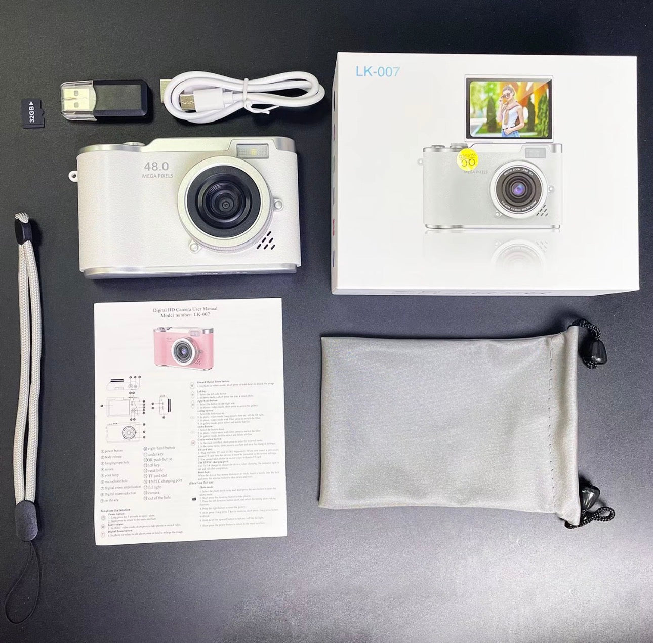 HD-Digitalkamera, 2,4-Zoll-Klappbildschirm, digitale kompakte Videokamera für Schulfotografie, Außenkamera