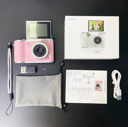 HD-Digitalkamera, 2,4-Zoll-Klappbildschirm, digitale kompakte Videokamera für Schulfotografie, Außenkamera